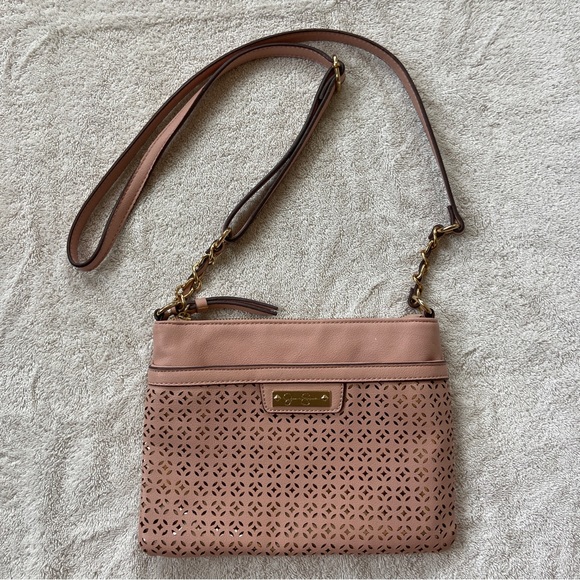 Jessica Simpson Y2K Blush Pink and Gold Crossbody Purse/Clutch One Size - Picture 2 of 6